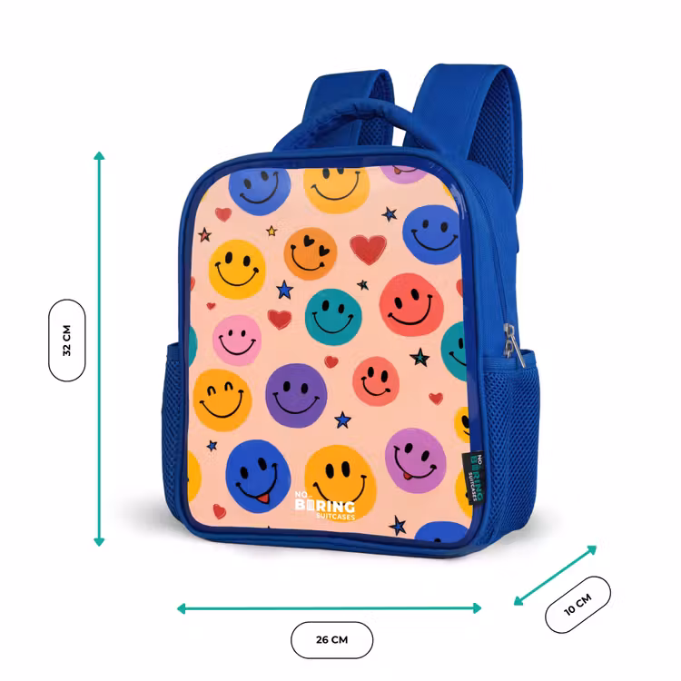 Kinderrucksack - Blau - Fröhliches Smiley-Muster — 6