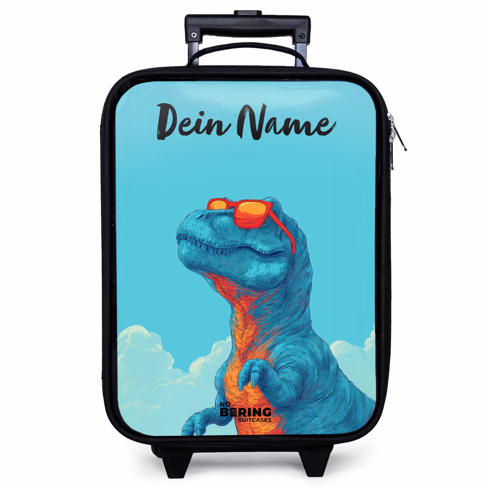 Kinderkoffer mit Name - Dino - Sonnenbrille - Blau — 1