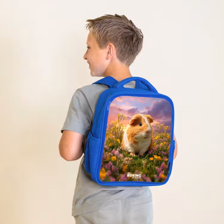 Kinderrucksack - Blau - Meerschweinchen - Natur - Tier — 2
