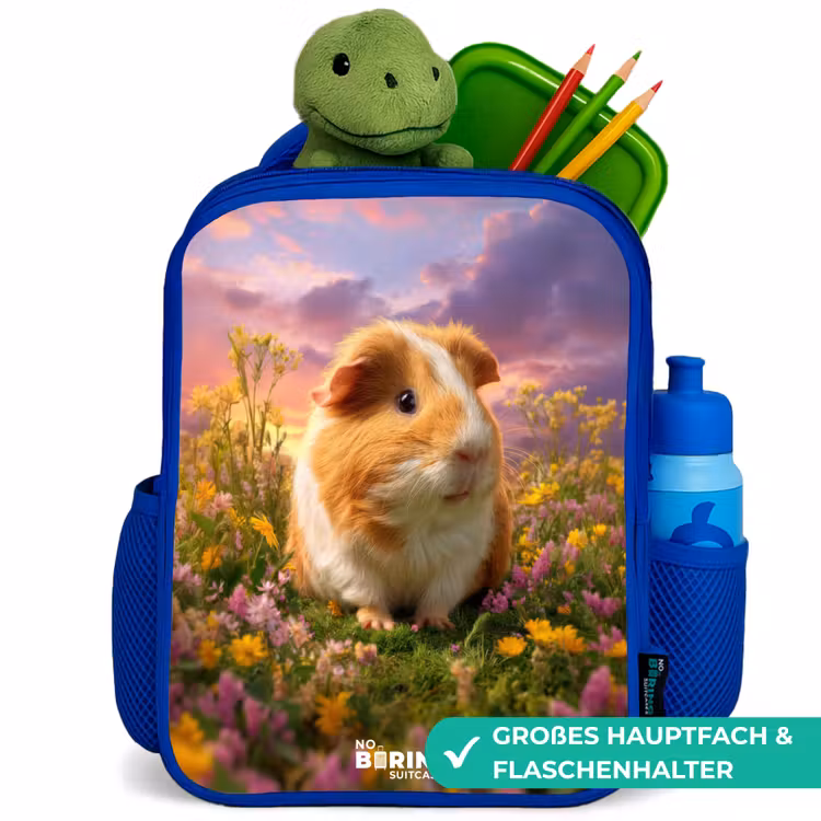 Kinderrucksack - Blau - Meerschweinchen - Natur - Tier — 3