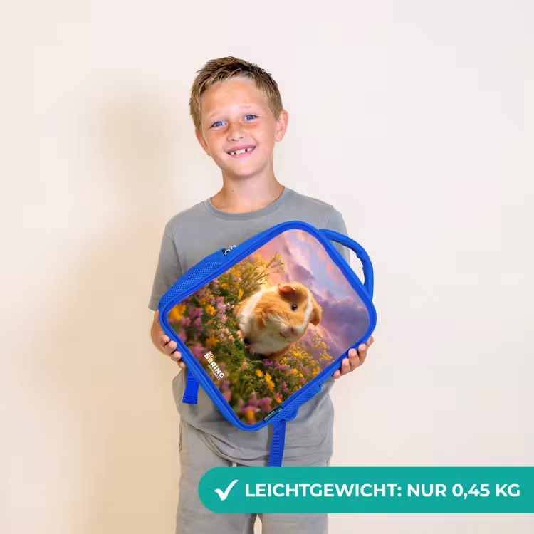 Kinderrucksack - Blau - Meerschweinchen - Natur - Tier — 4