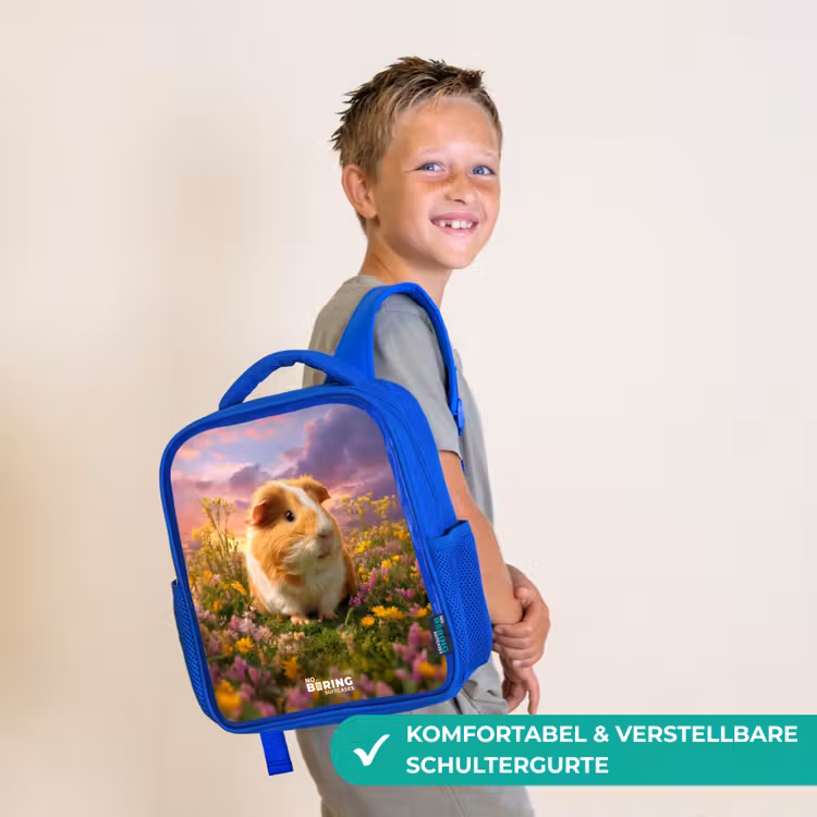 Kinderrucksack - Blau - Meerschweinchen - Natur - Tier — 5