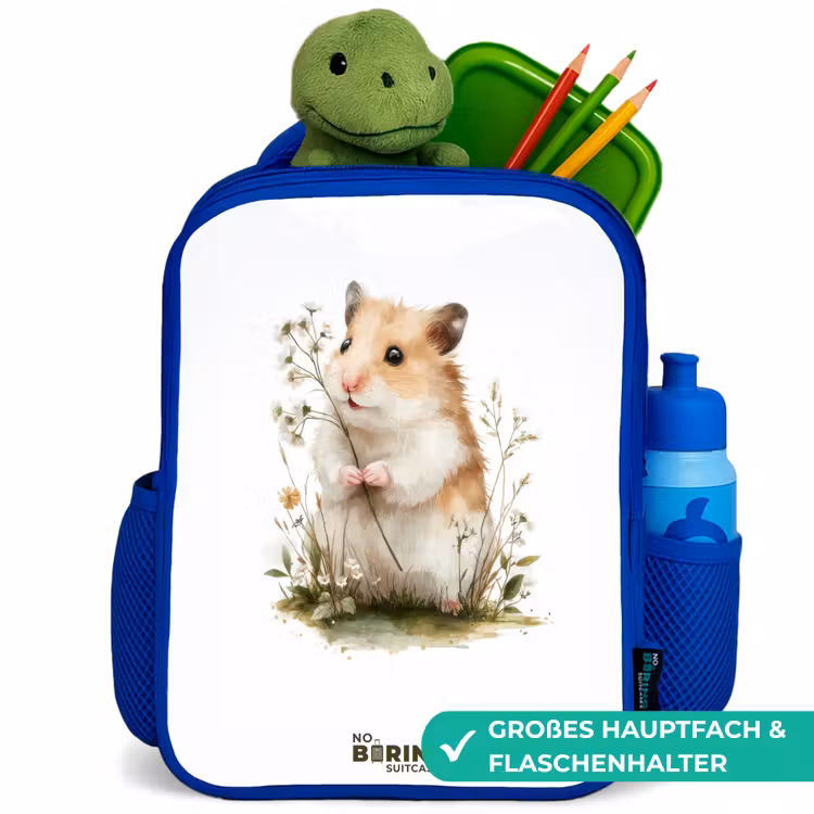 Kinderrucksack - Blau - Tier - Natur - Hamster — 3