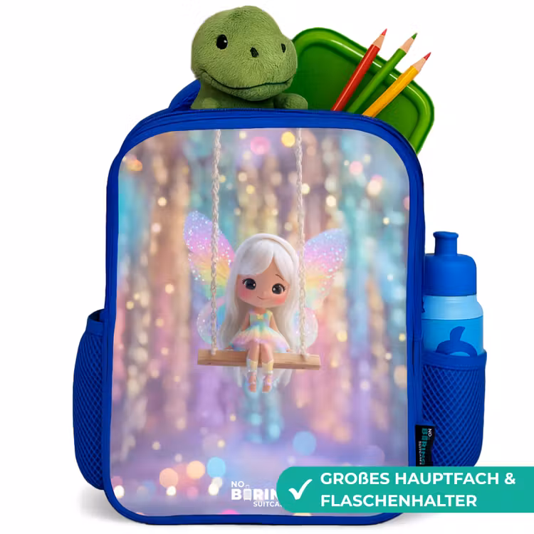 Kinderrucksack - Blau - Fee - Elf - Regenbogen — 3