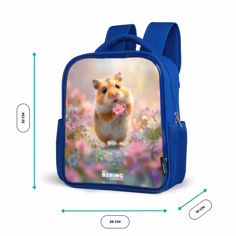 Kinderrucksack - Blau - Hamster - Blume - Natur - Tier — 6