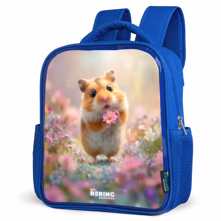 Kinderrucksack - Blau - Hamster - Blume - Natur - Tier — 7