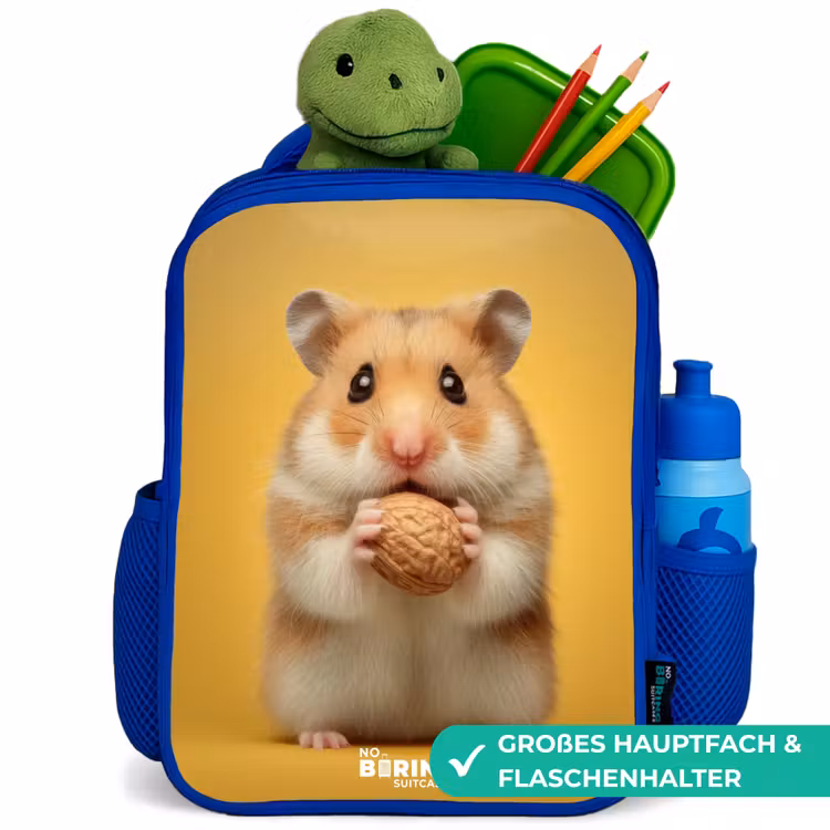 Kinderrucksack - Blau - Hamster - Walnuss - Tier — 3