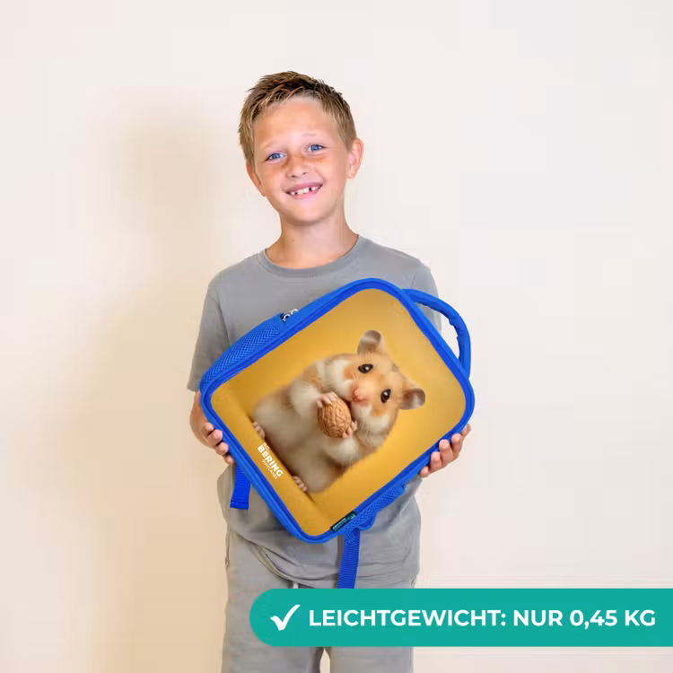 Kinderrucksack - Blau - Hamster - Walnuss - Tier — 4