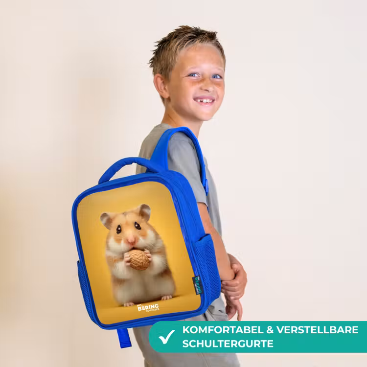 Kinderrucksack - Blau - Hamster - Walnuss - Tier — 5