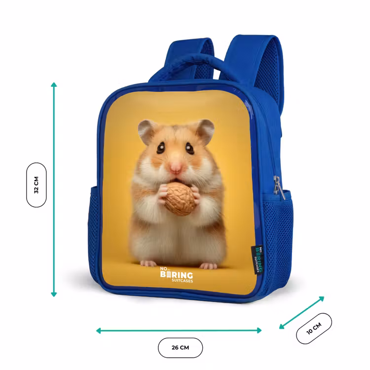 Kinderrucksack - Blau - Hamster - Walnuss - Tier — 6