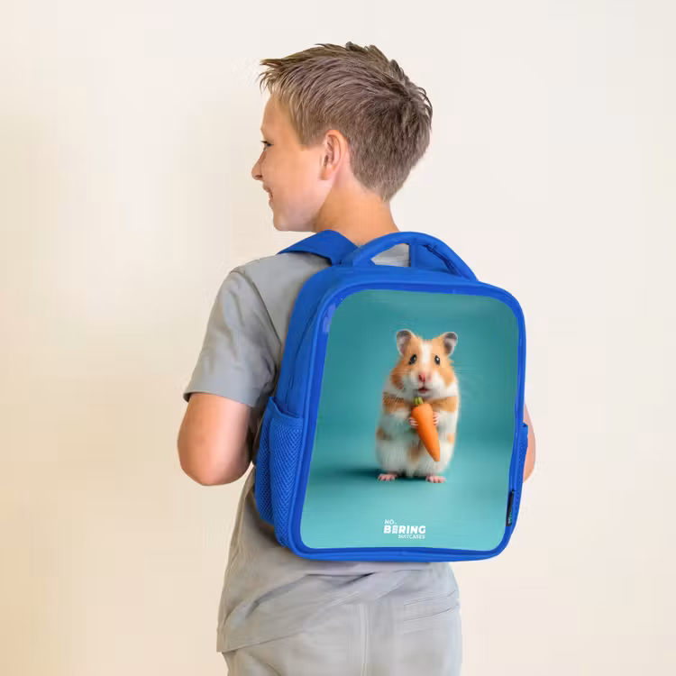 Kinderrucksack - Blau - Hamster - Karotte - Tier — 2