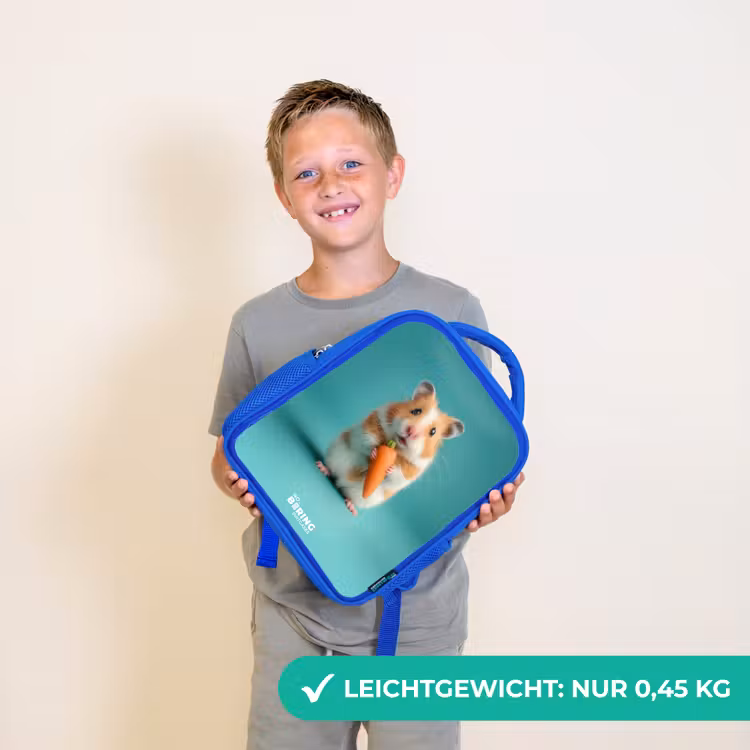 Kinderrucksack - Blau - Hamster - Karotte - Tier — 4