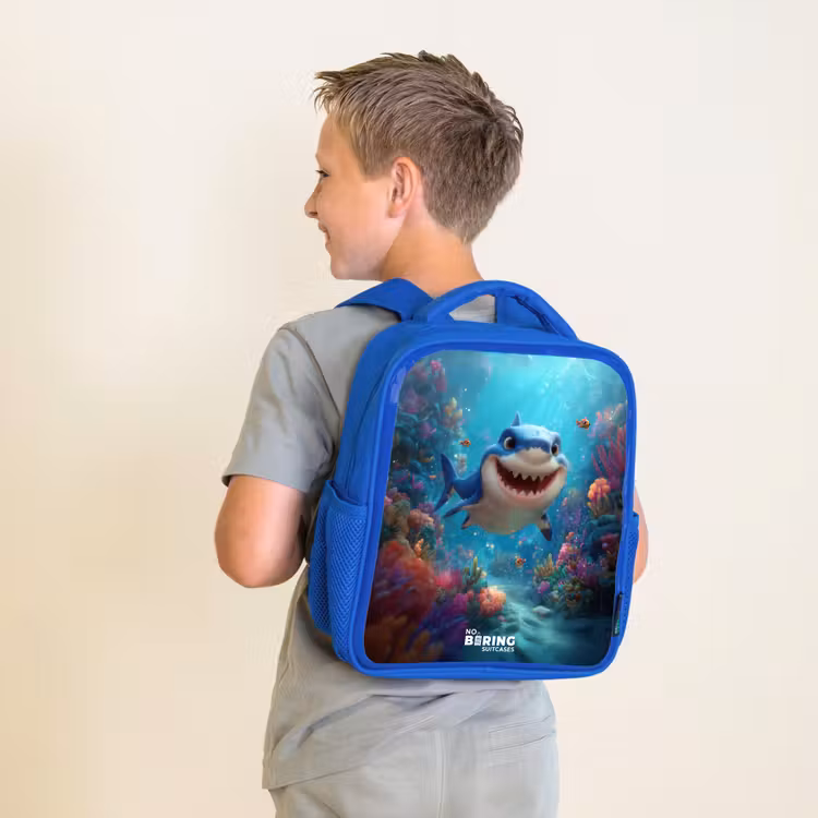 Kinderrucksack - Blau - Riff - Koralle - Hai - Tier — 2