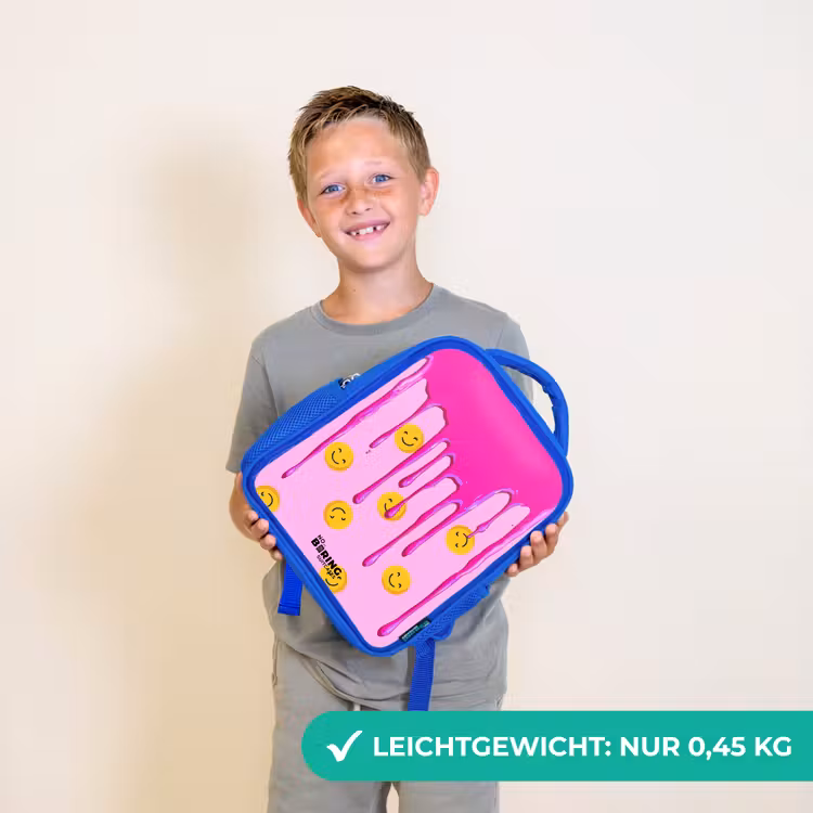 Kinderrucksack - Blau - Farbe - Smiley - Rosa — 4