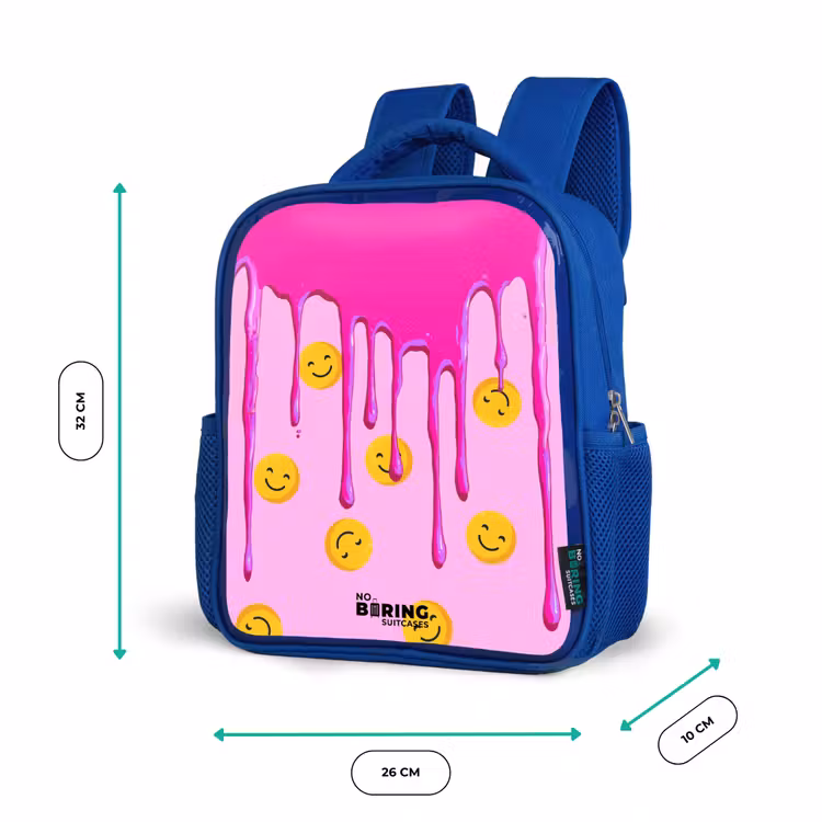 Kinderrucksack - Blau - Farbe - Smiley - Rosa — 6