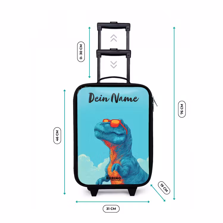 Kinderkoffer mit Name - Dino - Sonnenbrille - Blau — 7