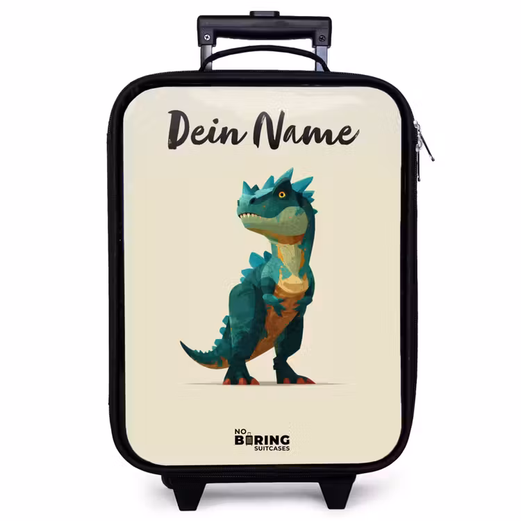 Kinderkoffer mit Name - Dino - Tier - Grün — 1