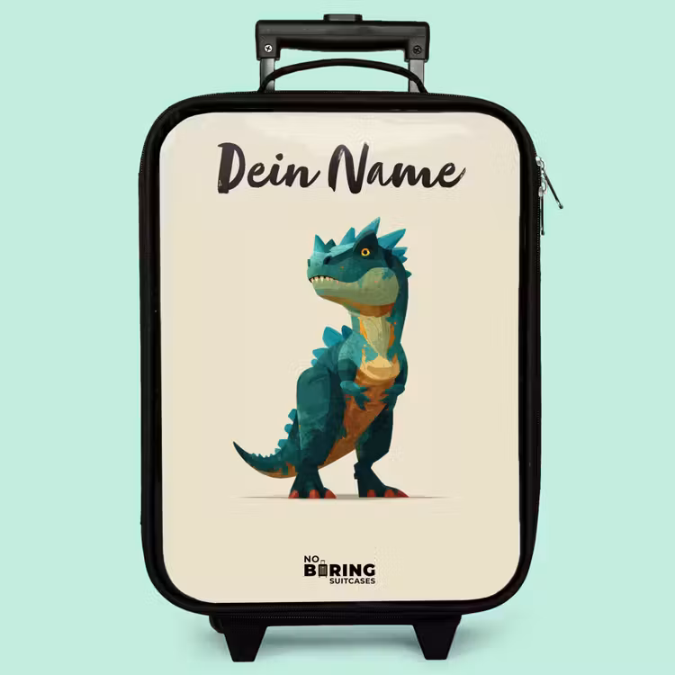 Kinderkoffer mit Name - Dino - Tier - Grün — 3
