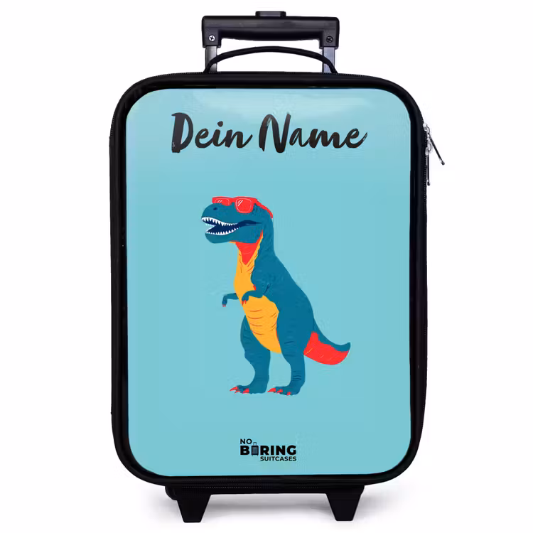 Kinderkoffer mit Name - Dino - Tier - Sonnenbrille — 1