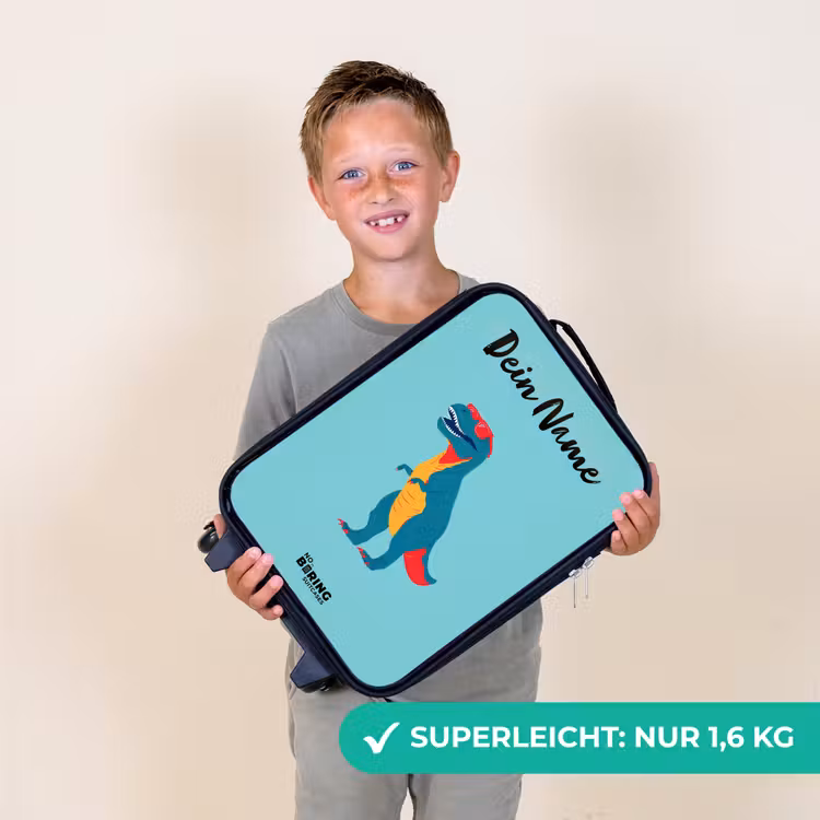 Kinderkoffer mit Name - Dino - Tier - Sonnenbrille — 2