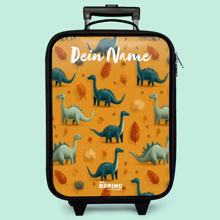 Kinderkoffer mit Name - Dino - Tiere - Muster — 3