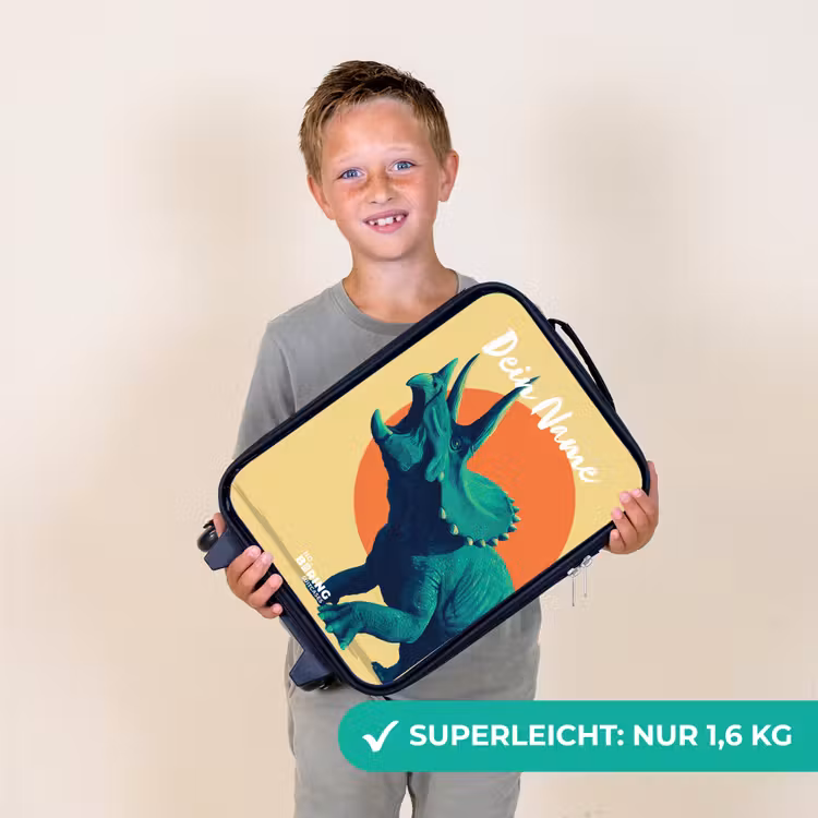 Kinderkoffer mit Name - Dino - Triceratops - Tier — 2