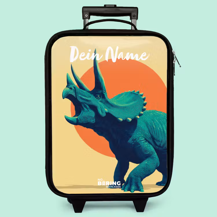 Kinderkoffer mit Name - Dino - Triceratops - Tier — 3
