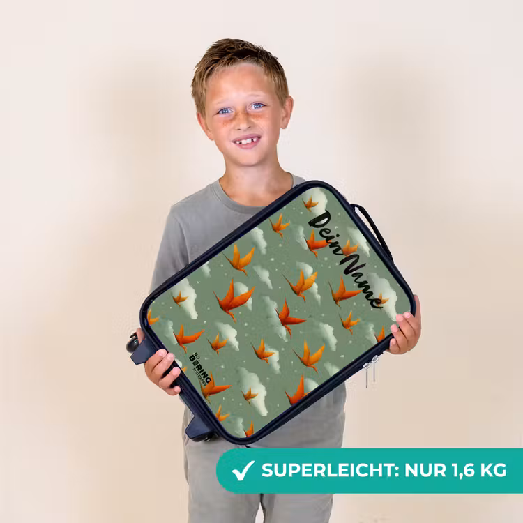 Kinderkoffer mit Name - Muster - Dino - Flugsaurier — 2