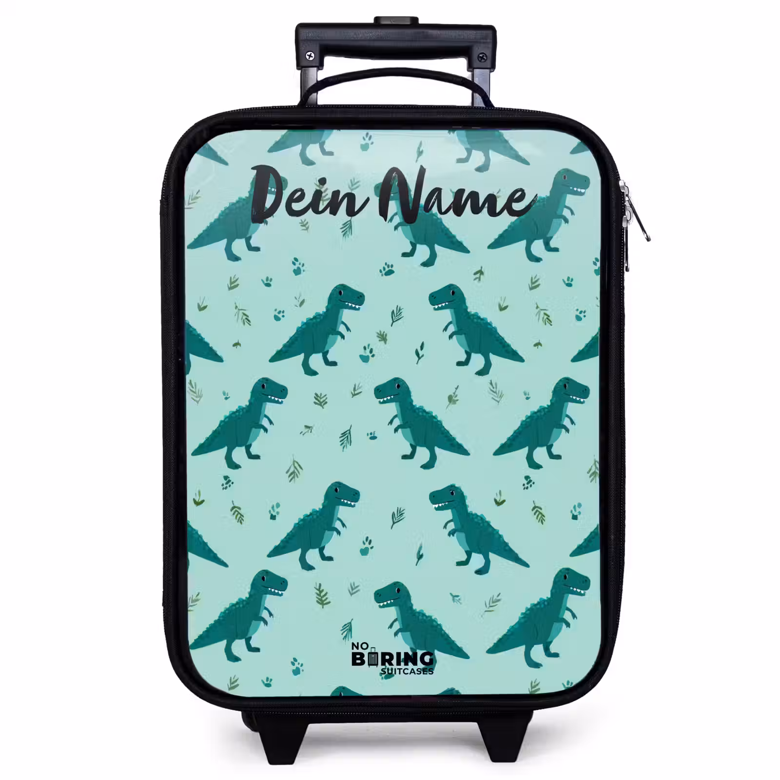 Kinderkoffer mit Name - Dinos - Muster - Grün — 1
