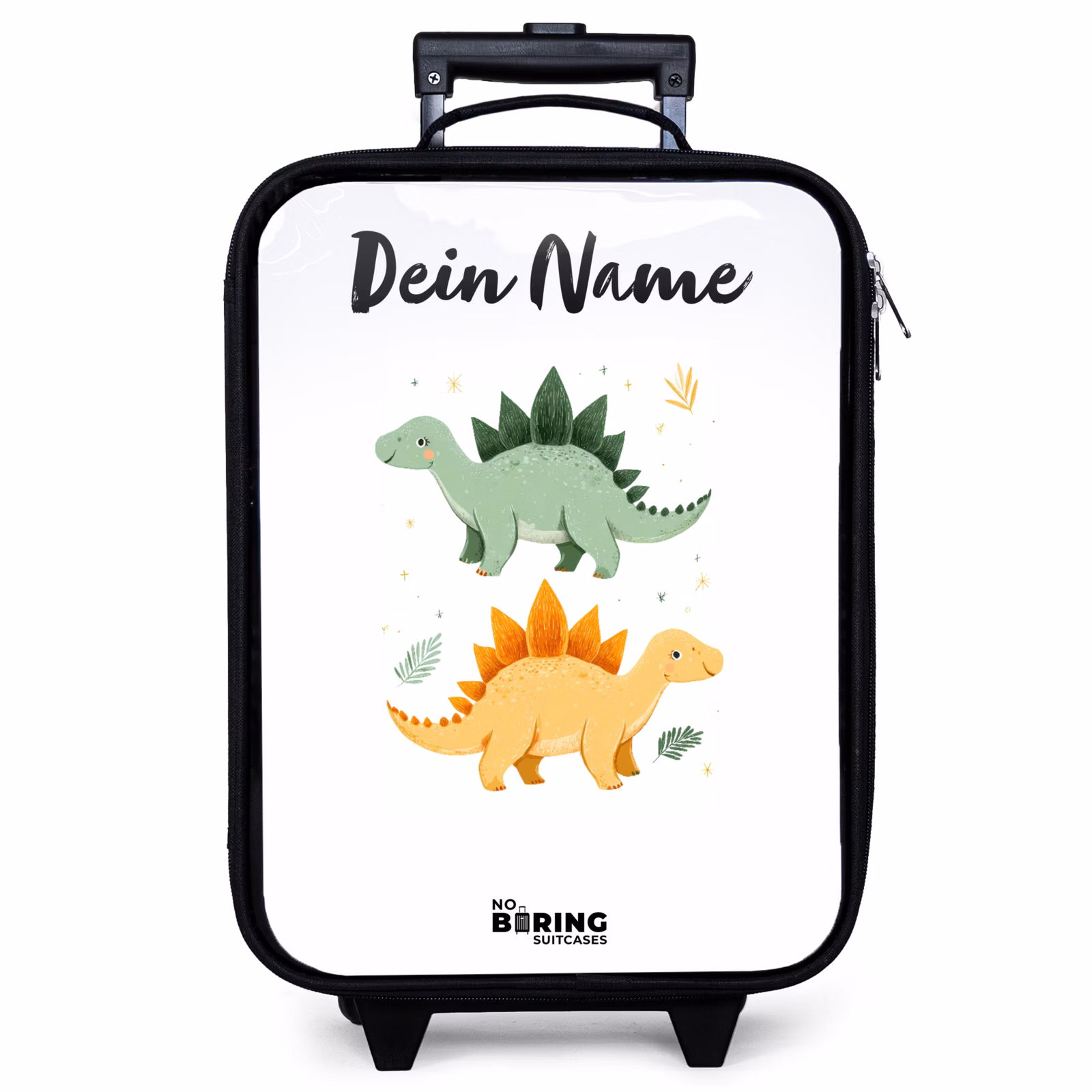 Kinderkoffer mit Name - Dinos - Tiere - Grün - Orange — 1