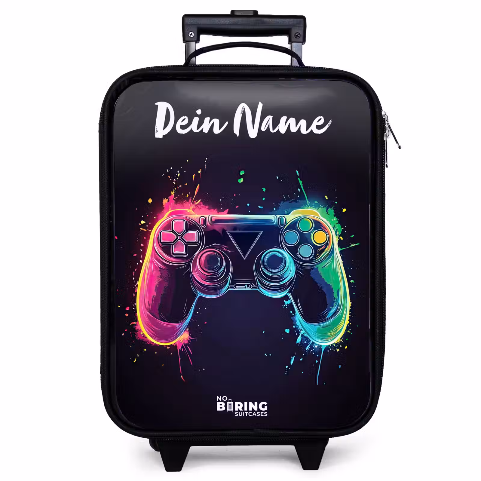 Kinderkoffer mit Name - Neon - Controller - Farbspritzer - Spiel — 1