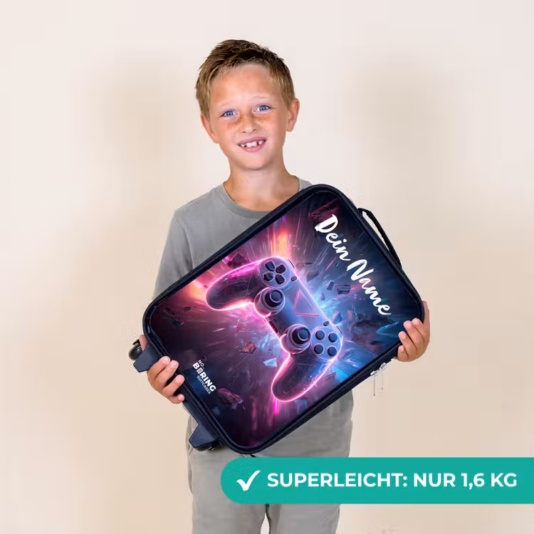 Kinderkoffer mit Name - Controller - Neon - Spiel — 2