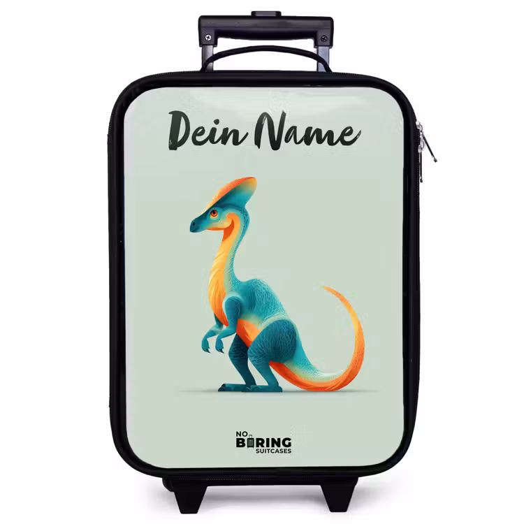 Kinderkoffer mit Name - Dino - Blau - Tier — 1