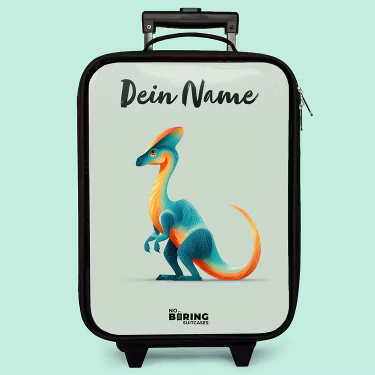 Kinderkoffer mit Name - Dino - Blau - Tier — 3