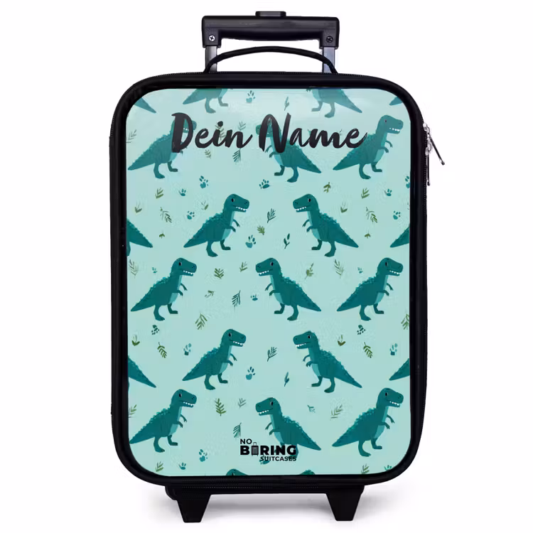 Kinderkoffer mit Name - Dinos - Muster - Grün — 1