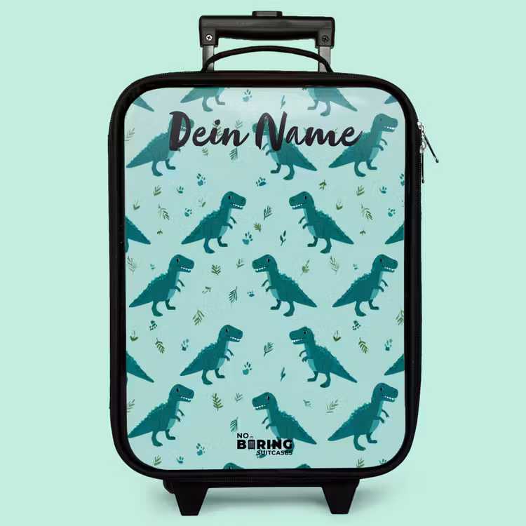 Kinderkoffer mit Name - Dinos - Muster - Grün — 3