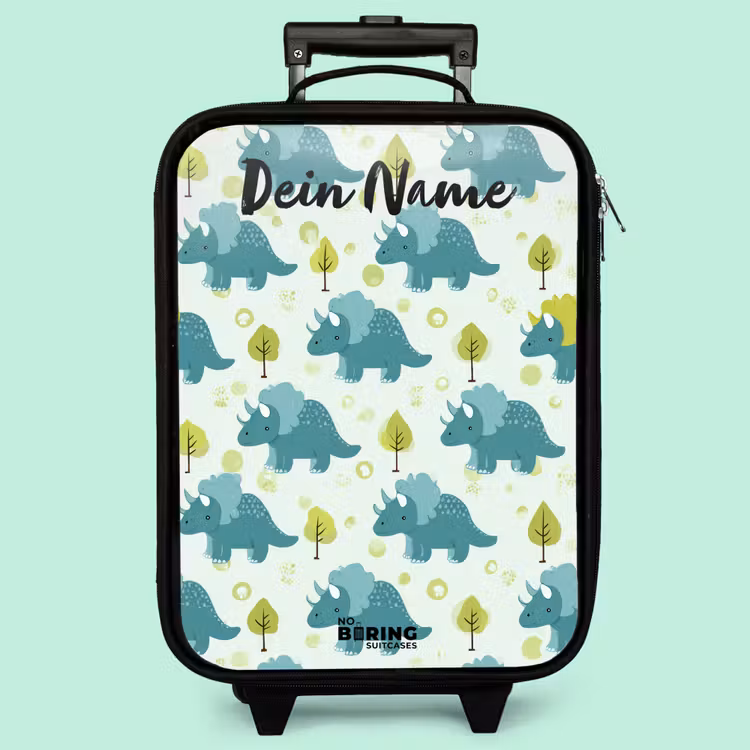 Kinderkoffer mit Name - Dinosaurier - Muster - Natur — 3