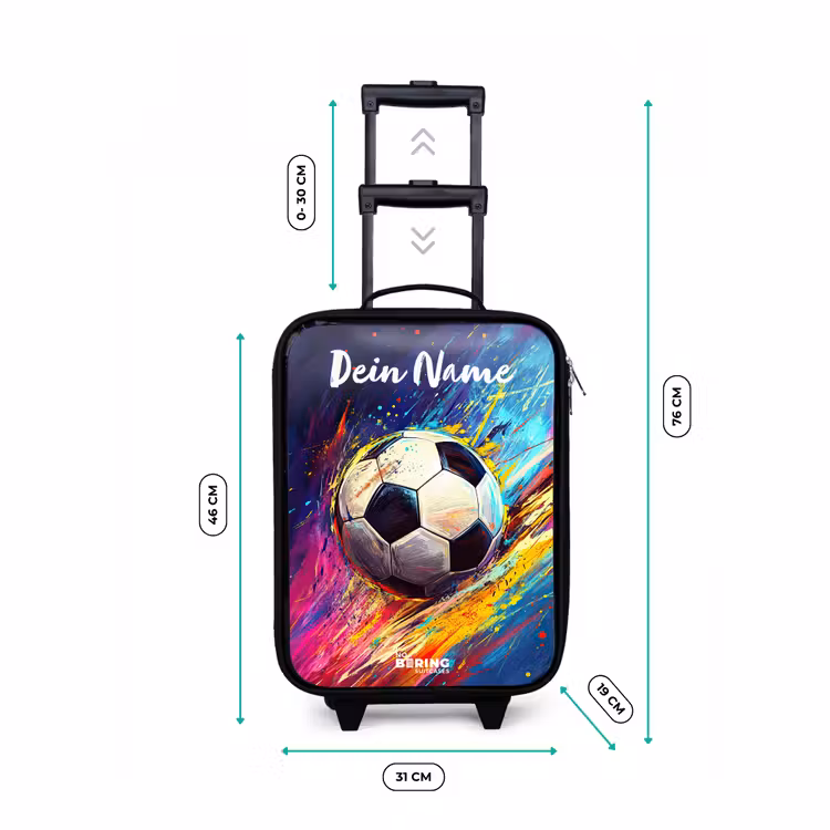 Kinderkoffer mit Name - Neon - Fußball - Farbenfroh — 7