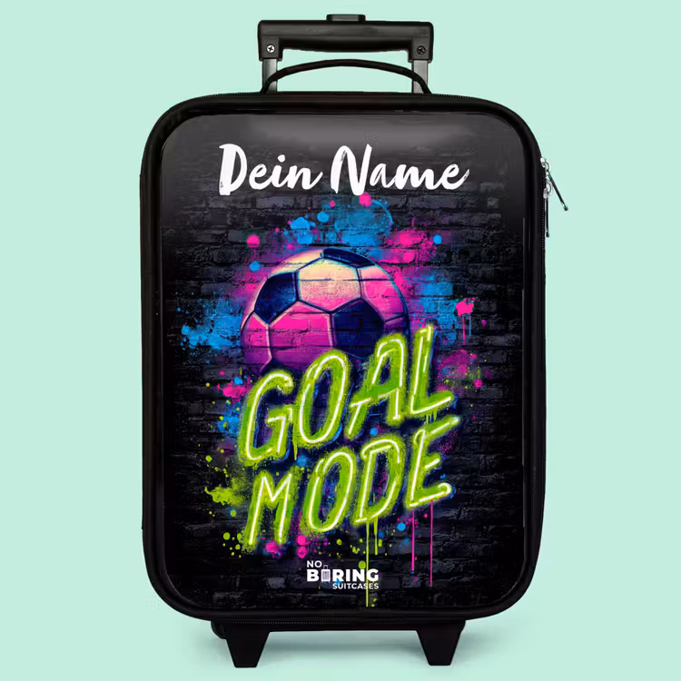 Kinderkoffer mit Name - Neon - Graffiti - Fußball - Farbenfroh — 3