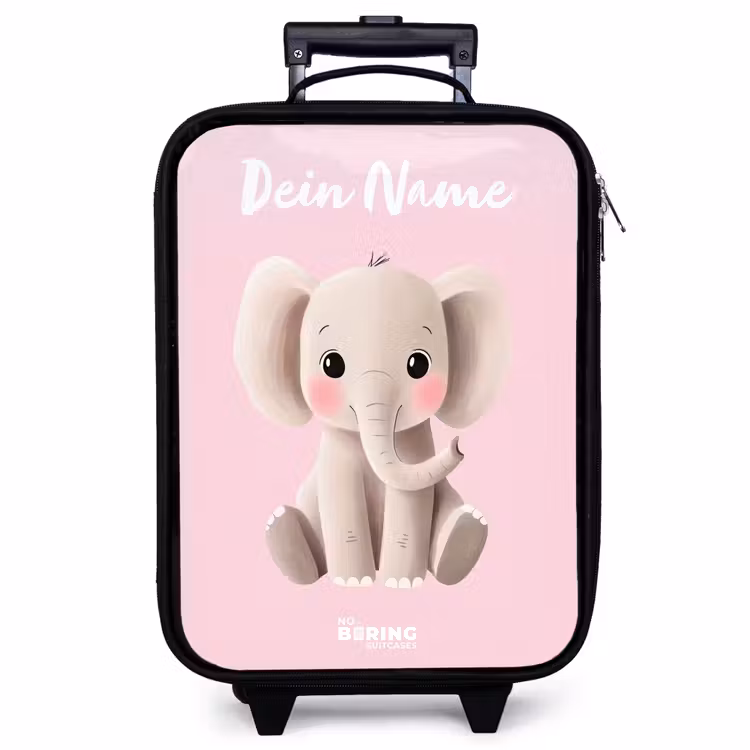 Kinderkoffer mit Name - Elefant - Grau - Baby - Rüssel — 1