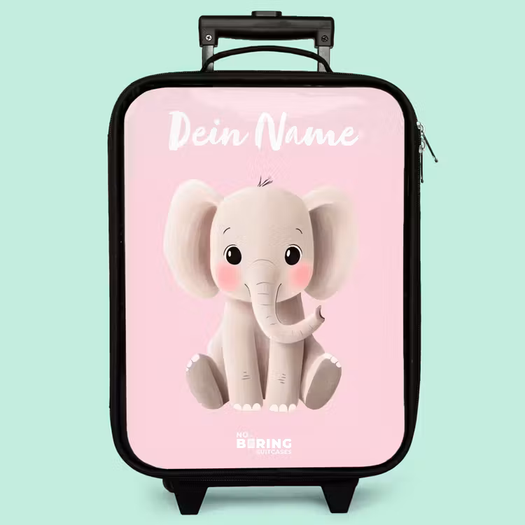 Kinderkoffer mit Name - Elefant - Grau - Baby - Rüssel — 3