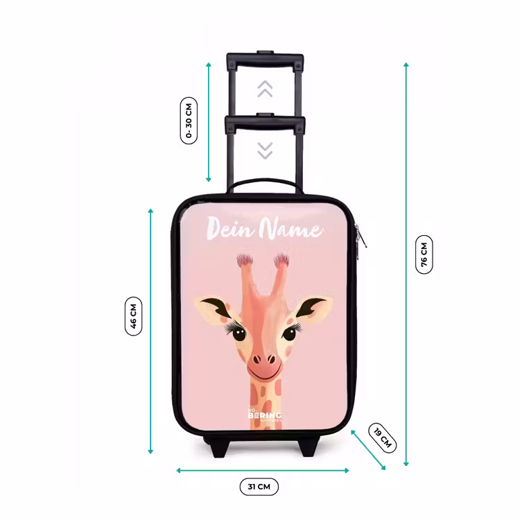 Kinderkoffer mit Name - Giraffe - Wimpern - Minimalistisch - Rosa — 7