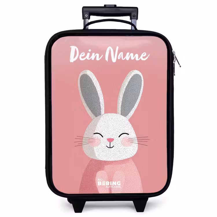 Kinderkoffer mit Name - Kaninchen - Erröten - Punkte - Rosa — 1