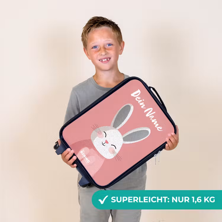 Kinderkoffer mit Name - Kaninchen - Erröten - Punkte - Rosa — 2