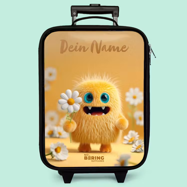 Kinderkoffer mit Name - Monster - Kreatur - Blume - Gelb — 3
