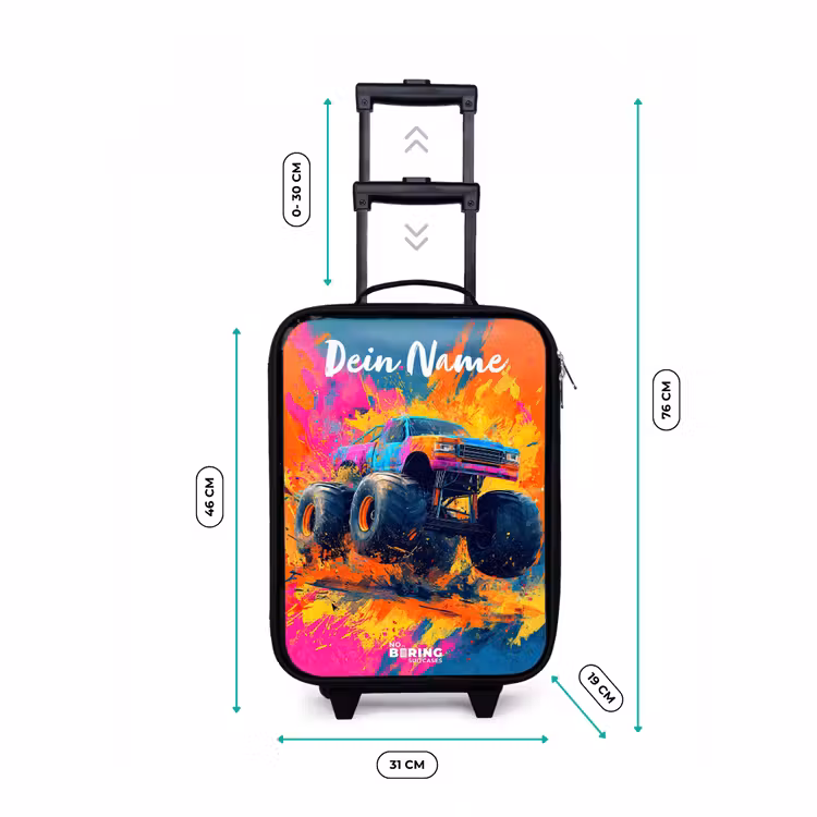 Kinderkoffer mit Name - Monstertruck - Abstrakt - Farbspritzer - Farbenfroh — 7