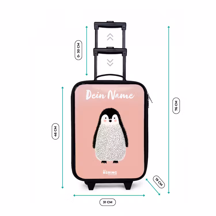 Kinderkoffer mit Name - Pinguin - Punkte - Rosa - Minimalistisch — 7