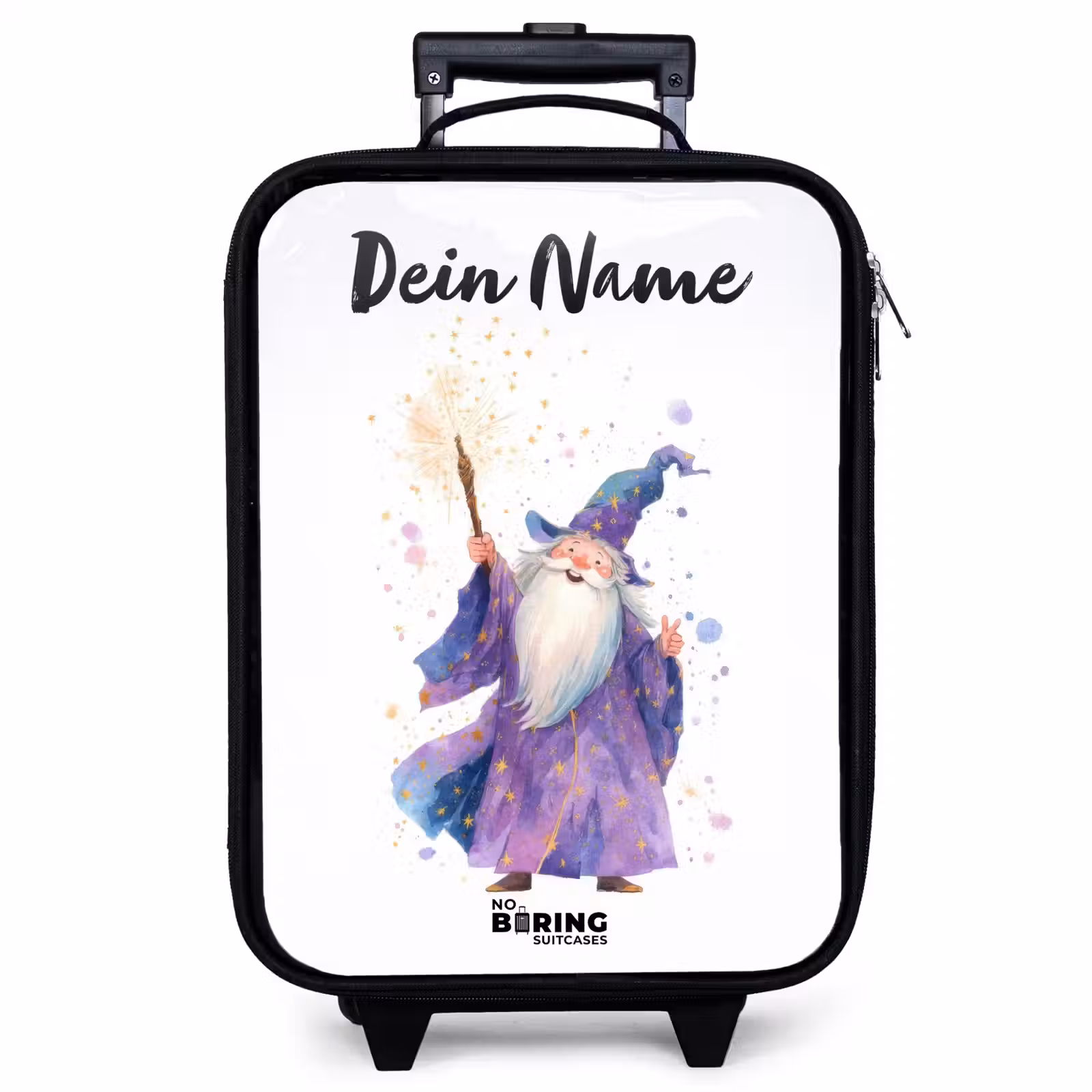 Kinderkoffer mit Name - Alter Magier mit Stab — 1