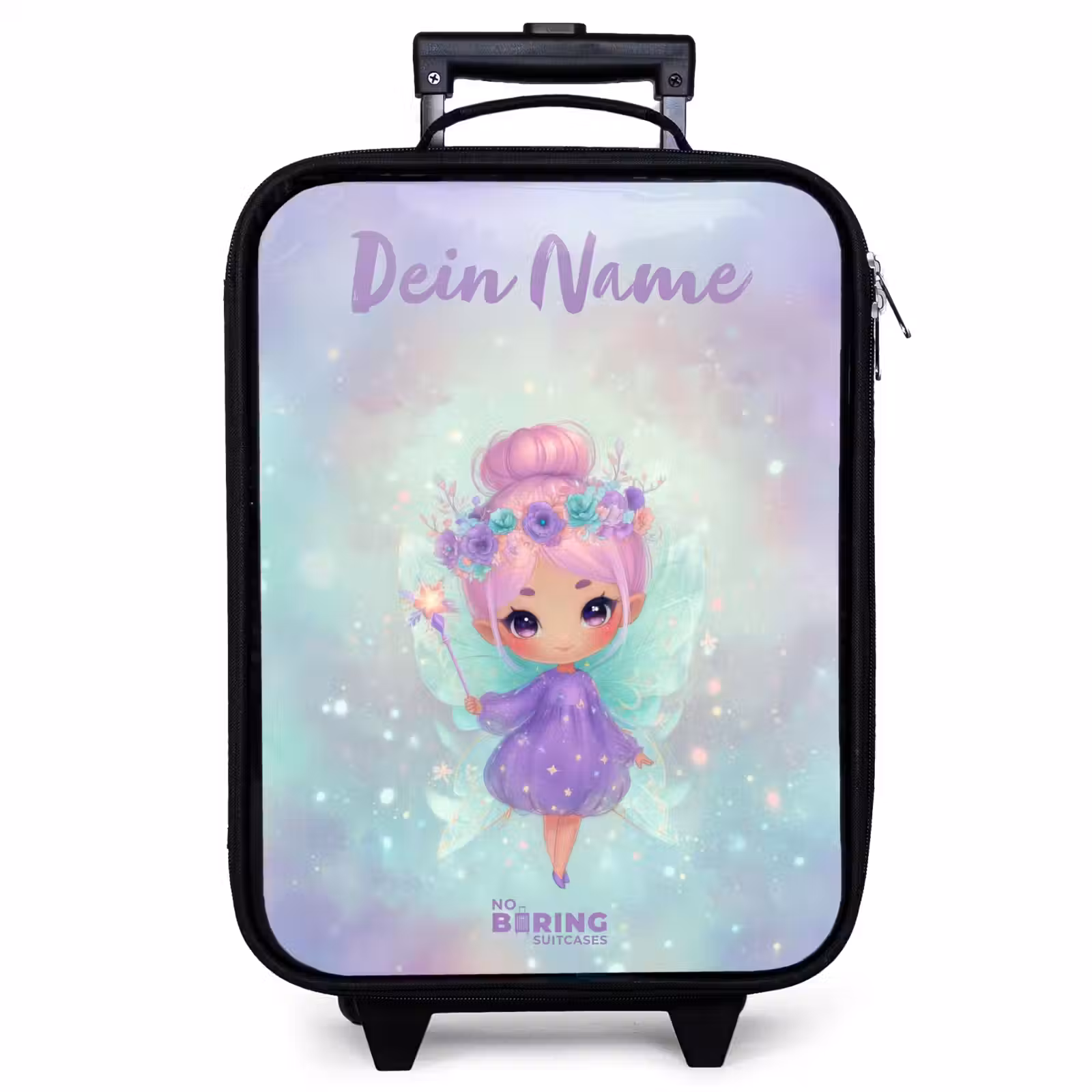 Kinderkoffer mit Name - Blumenfee in pastellfarbenem Glanz — 1