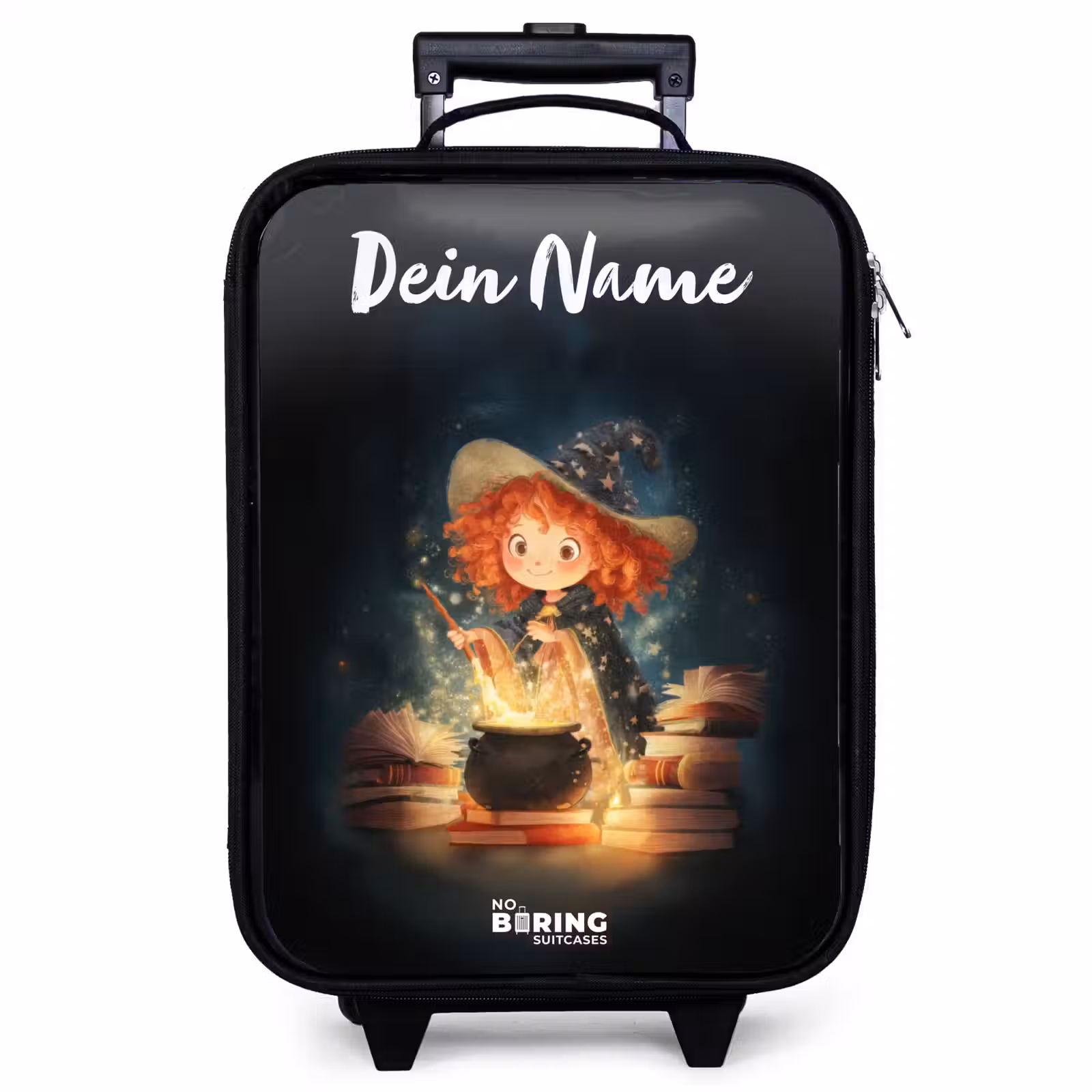 Kinderkoffer mit Name - Hexe mit funkelndem Trank — 1